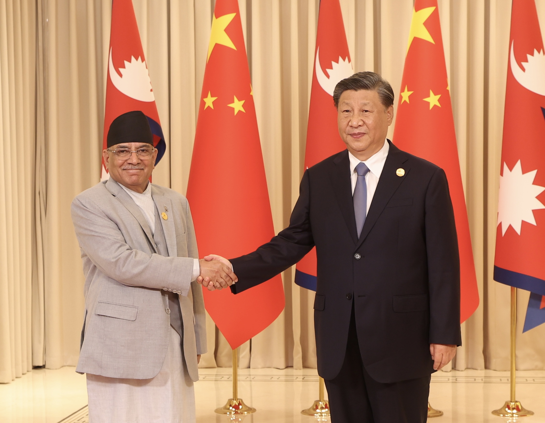  Prime Minister Dahal Holds Discussions with Chinese President Xt